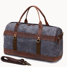 Load image into Gallery viewer, Waxed Canvas Duffle Bag Monogrammed Weekend Bag
