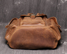 Load image into Gallery viewer, Leather Travel Backpack School Bag
