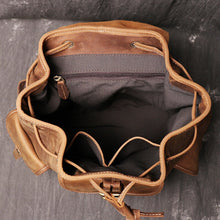 Load image into Gallery viewer, Leather Travel Backpack School Bag

