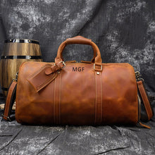 Load image into Gallery viewer, Handmade Full Grain Leather Duffle Bag
