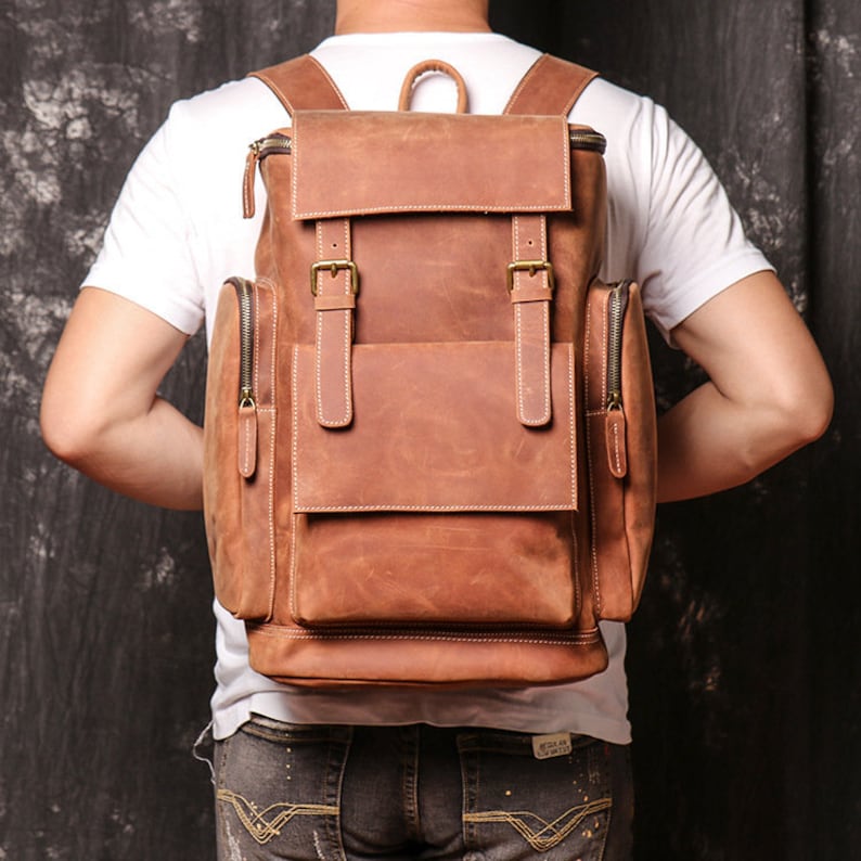 Leather Travel Backpack