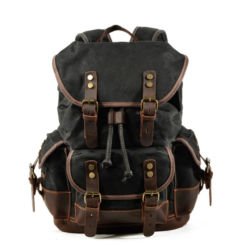 Large Travel Waxed Canvas Outdoor Laptop Backpack