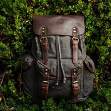 Load image into Gallery viewer, Unisex Travel Backpack Waxed Canvas Outdoor Backpack
