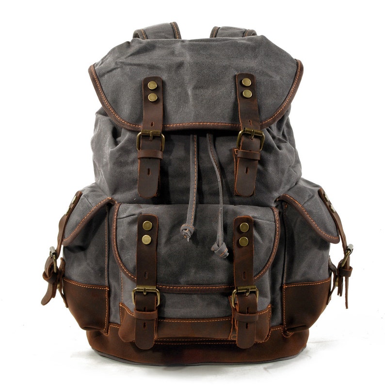 Large Travel Waxed Canvas Outdoor Laptop Backpack