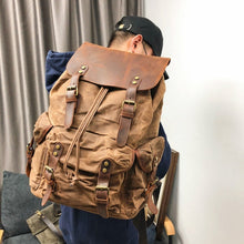 Load image into Gallery viewer, Unisex Travel Backpack Waxed Canvas Outdoor Backpack
