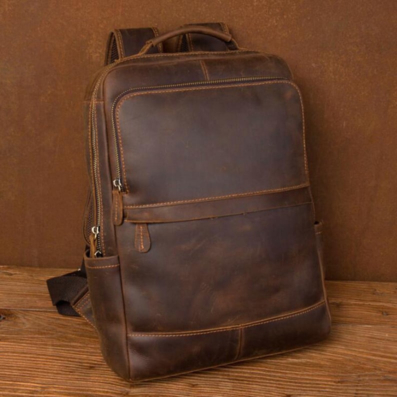 Brown Leather Backpack