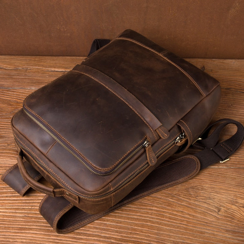 Brown Leather Backpack