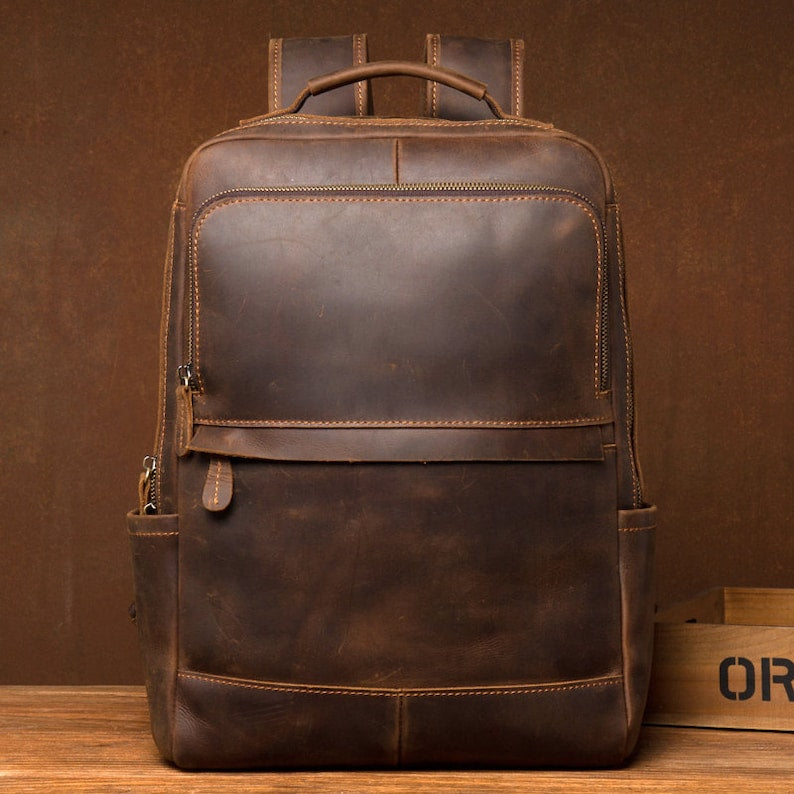 Brown Leather Backpack