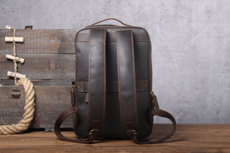 Full Grain Leather Bag Travel Backpack