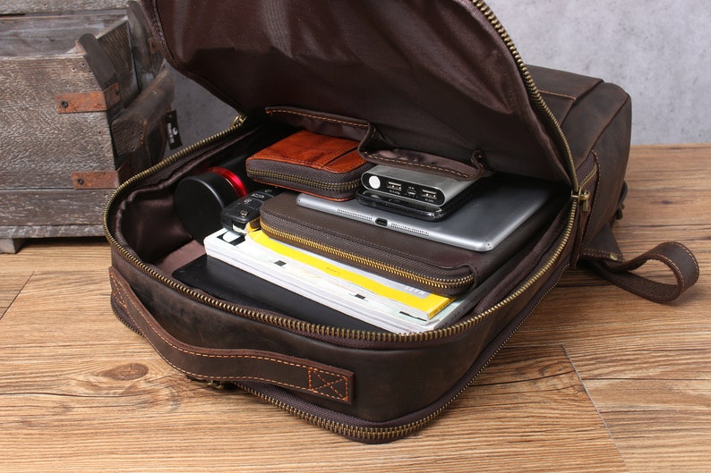 Full Grain Leather Bag Travel Backpack