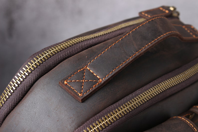 Full Grain Leather Bag Travel Backpack