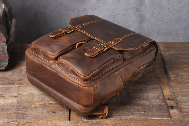 Full Grain Leather Bag Travel Backpack