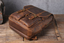 Load image into Gallery viewer, Full Grain Leather Bag Travel Backpack
