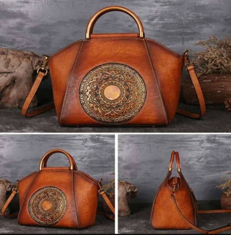 Genuine Leather Handbags for Women Retro Crossbody Bag