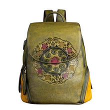 Load image into Gallery viewer, Vintage Embossed Women Leather Backpack
