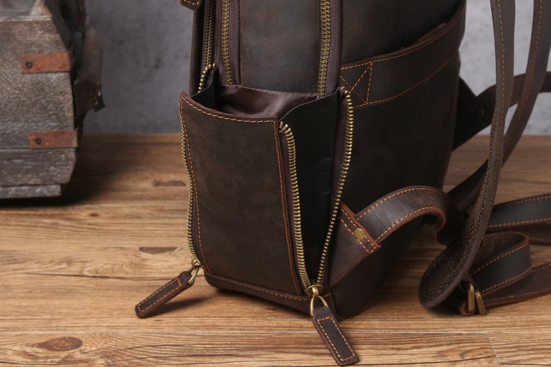 Full Grain Leather Bag Travel Backpack