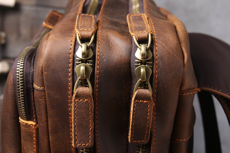 Full Grain Leather Bag Travel Backpack