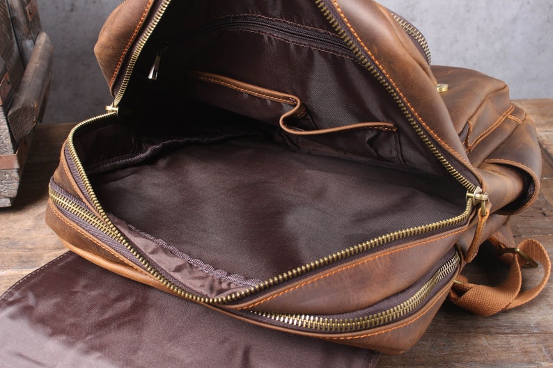 Full Grain Leather Bag Travel Backpack