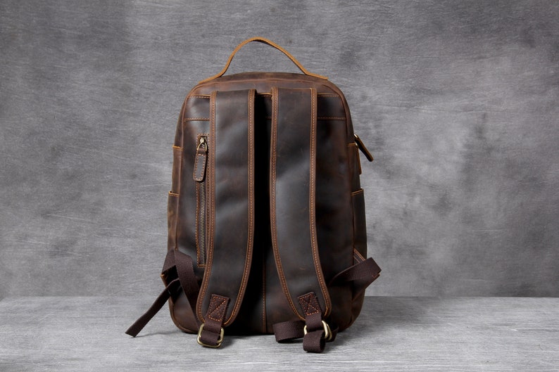 Leather Travel Backpack School Bag