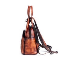 Load image into Gallery viewer, Floral Butterfly Embossed Leather Handbag  Women Backpack
