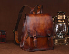 Load image into Gallery viewer, Rustic Cowhide Leather Backpack
