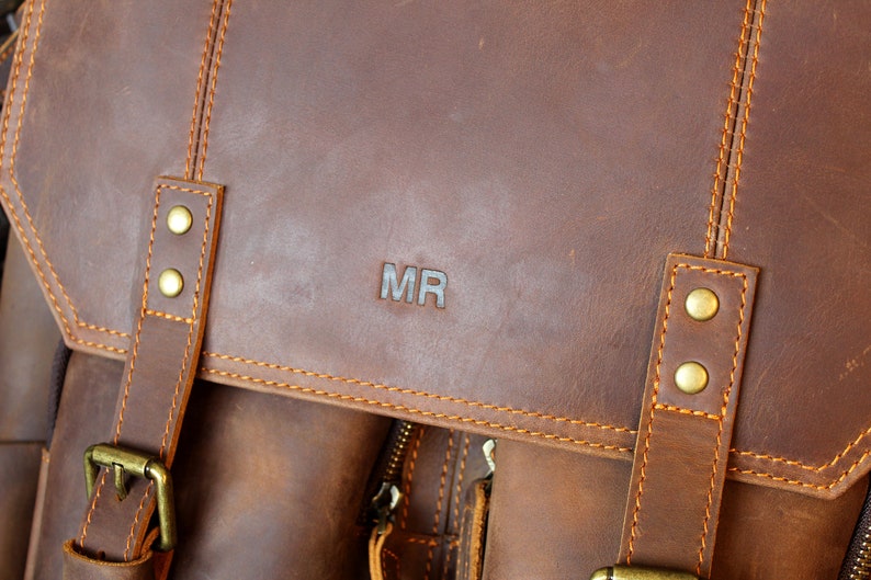 Full Grain Leather Bag Travel Backpack