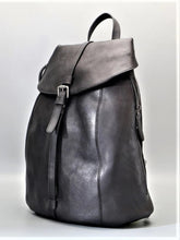 Load image into Gallery viewer, Black Zipper Leather Backpack for Women
