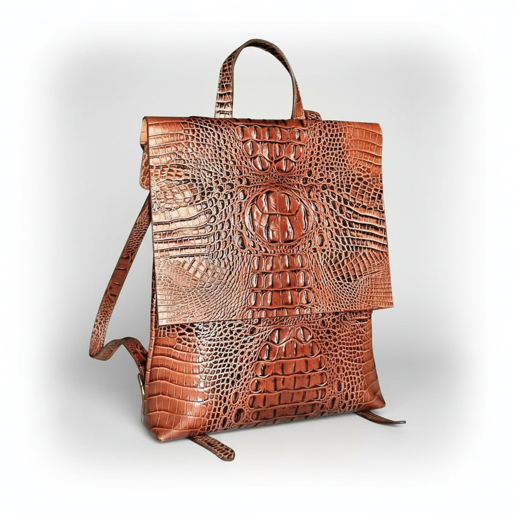 Brown  Leather Backpack for Women