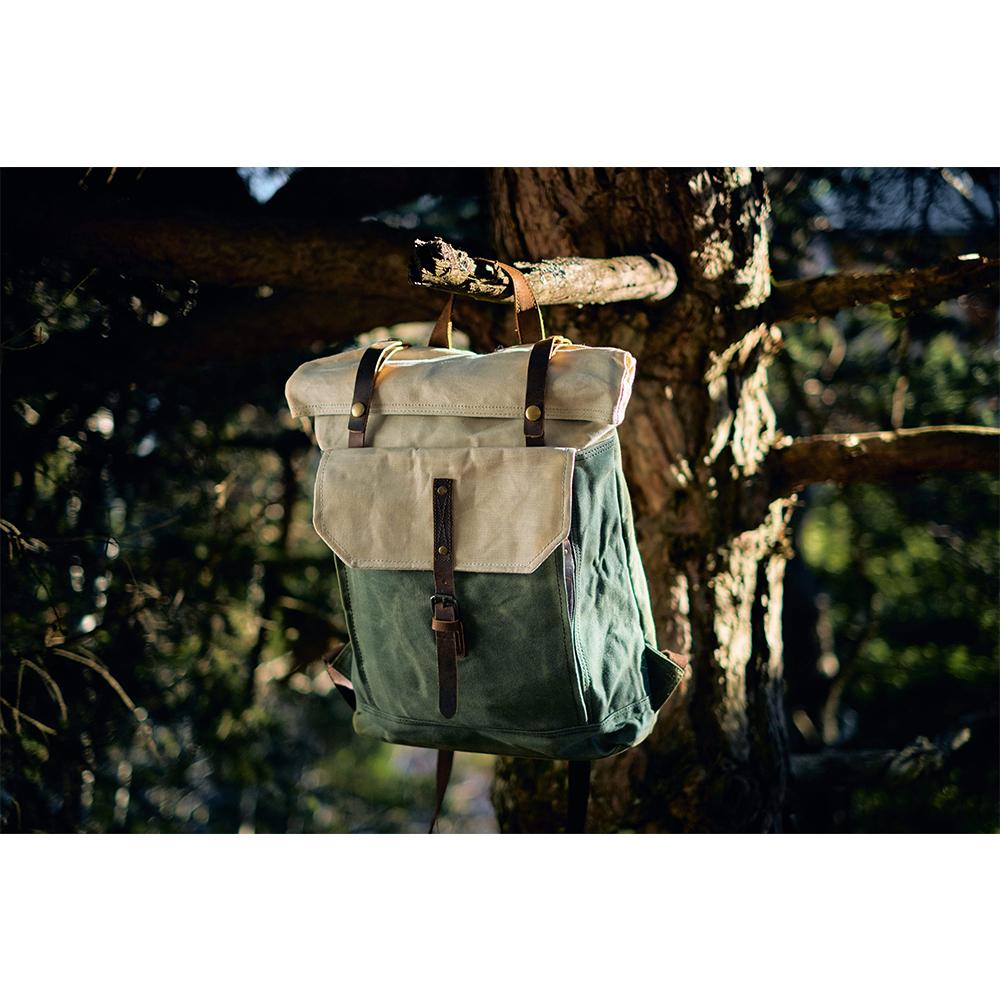 Color Block Canvas Backpack