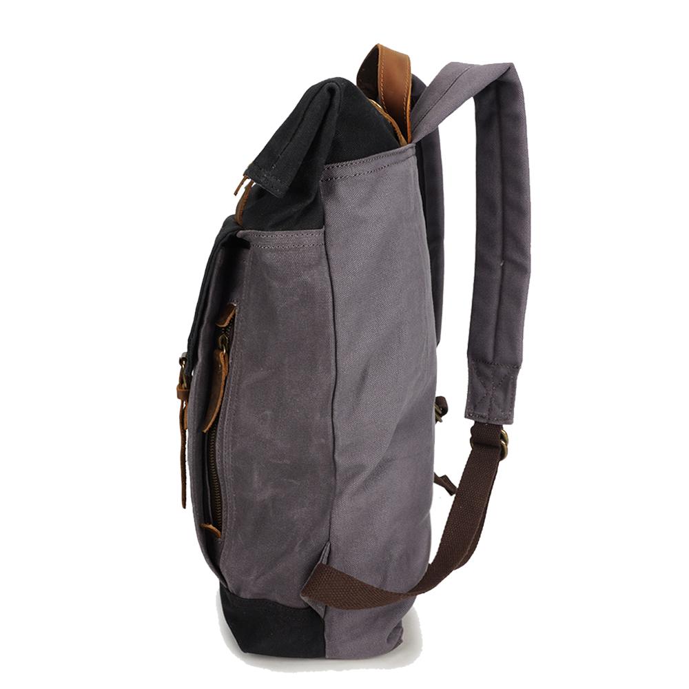 Color Block Canvas Backpack