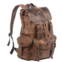 Load image into Gallery viewer, Canvas Leather Backpack
