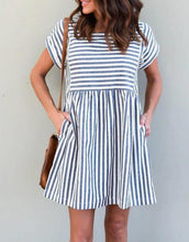 Load image into Gallery viewer, Striped Short Mini Dress
