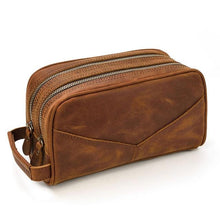 Load image into Gallery viewer, Classic Genuine Leather Travel Toiletry Bag
