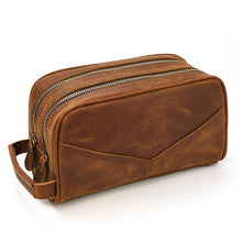 Load image into Gallery viewer, Classic Genuine Leather Travel Toiletry Bag
