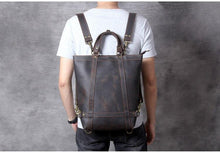 Load image into Gallery viewer, Handmade Vintage Leather Backpack
