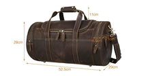 Load image into Gallery viewer, Round  Vintage Leather Duffle Bag Weekender
