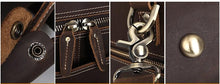 Load image into Gallery viewer, Round  Vintage Leather Duffle Bag Weekender

