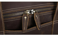 Load image into Gallery viewer, Round  Vintage Leather Duffle Bag Weekender
