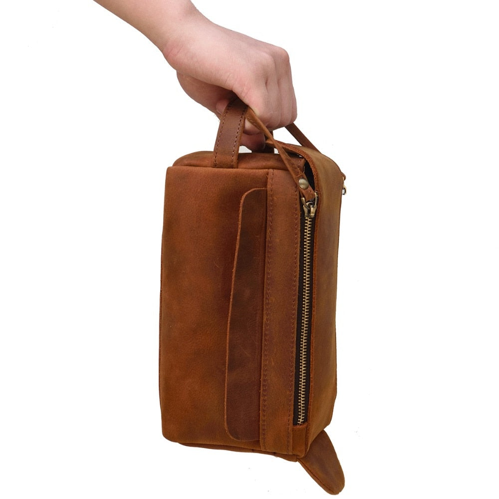 Leather Dopp Kit Handmade Leather Toiletry Bag