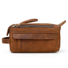 Load image into Gallery viewer, Leather Dopp Kit Handmade Leather Toiletry Bag
