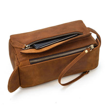 Load image into Gallery viewer, Leather Dopp Kit Handmade Leather Toiletry Bag
