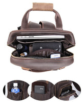 Load image into Gallery viewer, Simple Tripod Holder  Large Leather Backpack Camera Bag
