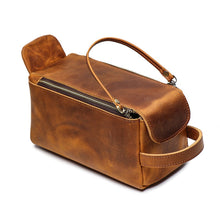 Load image into Gallery viewer, Leather Dopp Kit Handmade Leather Toiletry Bag
