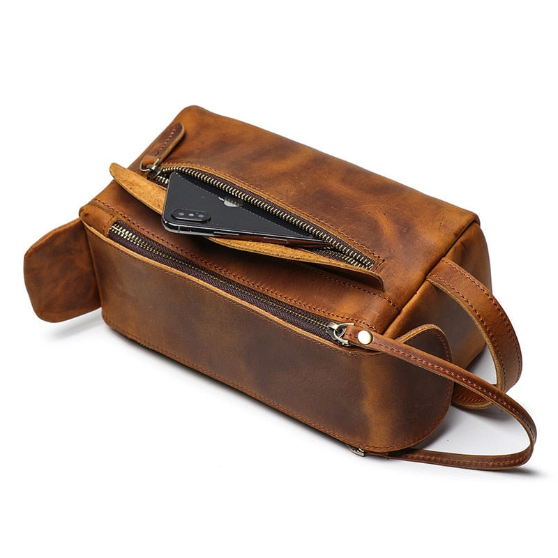 Leather Dopp Kit Handmade Leather Toiletry Bag