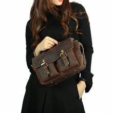 Load image into Gallery viewer, Crossbody Vintage Camera Leather Messenger Bag
