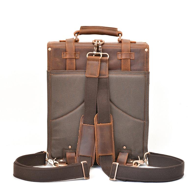 Vintage Brown Leather Backpack for Men