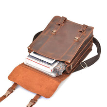 Load image into Gallery viewer, Vintage Brown Leather Backpack for Men
