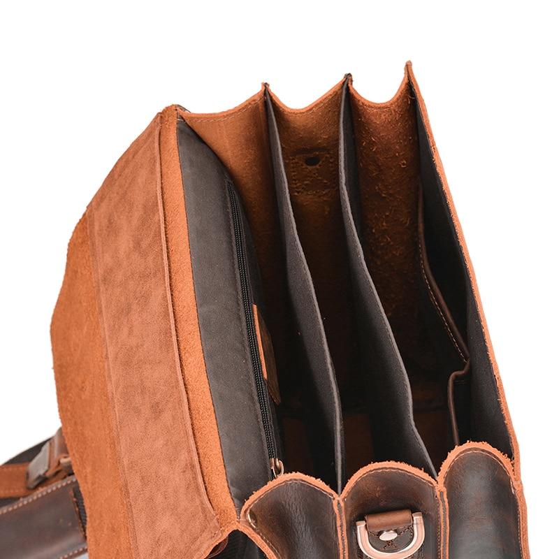 Vintage Brown Leather Backpack for Men