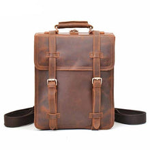 Load image into Gallery viewer, Vintage Brown Leather Backpack for Men
