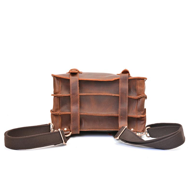 Vintage Brown Leather Backpack for Men